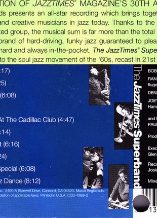 Bob Berg, Randy Brecker, Dennis Chambers, Joey DeFrancesco : The JazzTimes Superband (CD, Album)