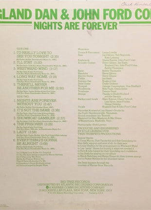 England Dan & John Ford Coley : Nights Are Forever (LP, Album, PR)