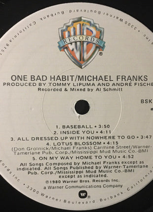 Michael Franks : One Bad Habit (LP, Album, Jac)