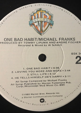 Michael Franks : One Bad Habit (LP, Album, Jac)