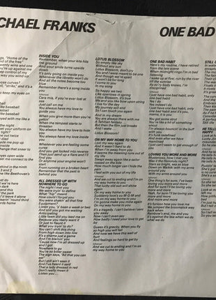 Michael Franks : One Bad Habit (LP, Album, Jac)