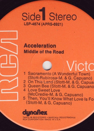 Middle Of The Road : Acceleration (LP, Album, Gat)