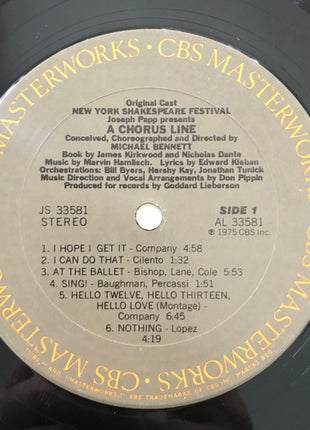 Various : A Chorus Line - Original Cast Recording (LP, Album, RE, San)