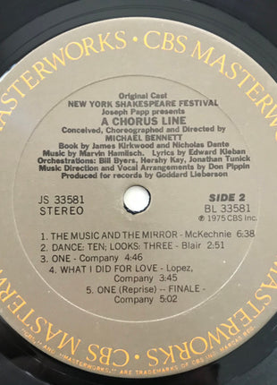 Various : A Chorus Line - Original Cast Recording (LP, Album, RE, San)