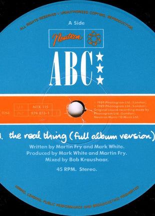 ABC : The Real Thing (12", Blu)