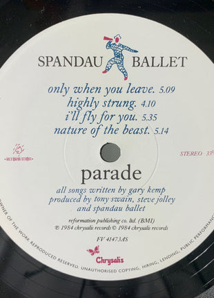 Spandau Ballet : Parade (LP, Album, PRC)