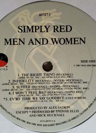 Simply Red : Men And Women (LP, Album, Spe)