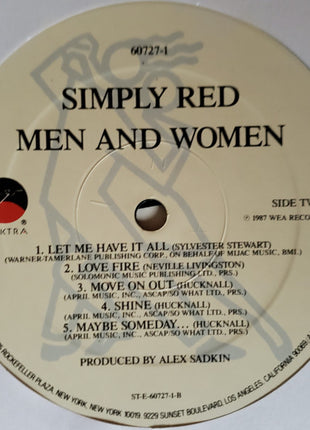 Simply Red : Men And Women (LP, Album, Spe)