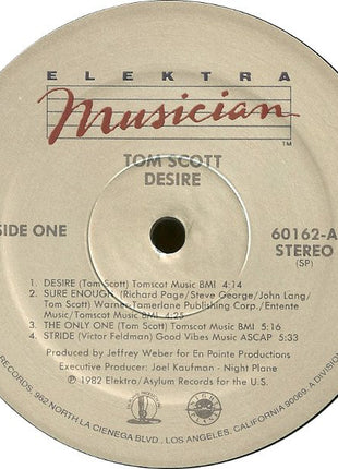 Tom Scott : Desire (LP, Album, Spe)