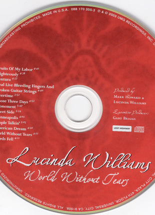 Lucinda Williams : World Without Tears (HDCD, Album, Dig)