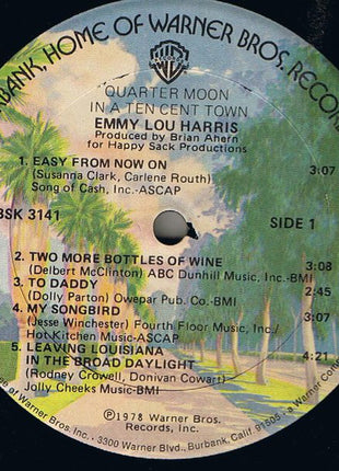 Emmylou Harris : Quarter Moon In A Ten Cent Town (LP, Album, Gol)