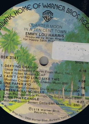 Emmylou Harris : Quarter Moon In A Ten Cent Town (LP, Album, Gol)