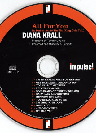 Diana Krall : All For You (A Dedication To The Nat King Cole Trio) (CD, Album, Tri)