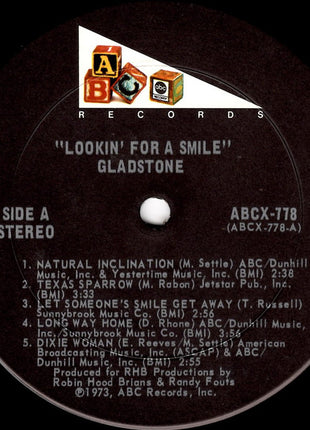 Gladstone : Lookin' For A Smile (LP, Album, Pit)