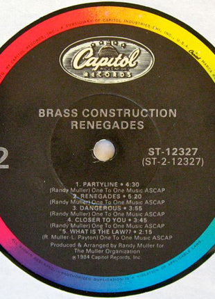 Brass Construction : Renegades (LP, Album)