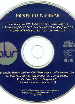 Blur : Modern Life Is Rubbish (CD, Album, RE)