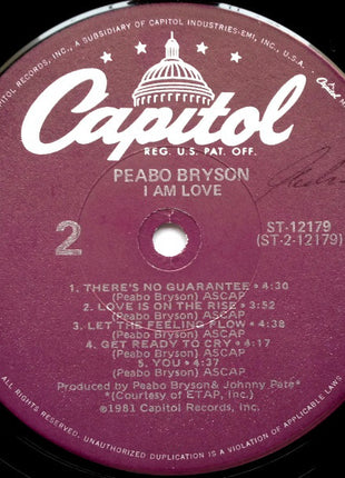 Peabo Bryson : I Am Love (LP, Album, Win)