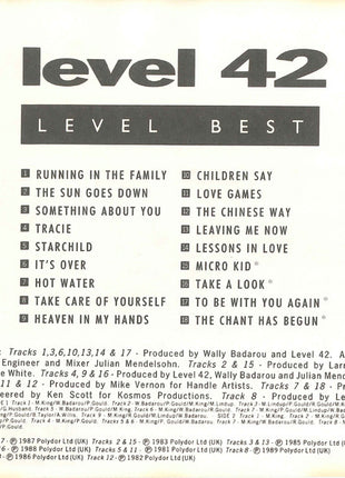 Level 42 : Level Best (CD, Comp)