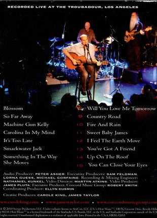 Carole King & James Taylor (2) : Live At The Troubadour (CD, Album + DVD-V, Multichannel, dts)