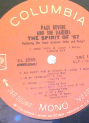 Paul Revere & The Raiders : The Spirit Of '67 (LP, Album, Mono)