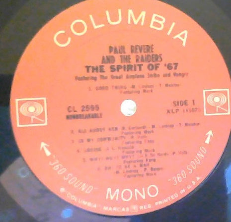 Paul Revere & The Raiders : The Spirit Of '67 (LP, Album, Mono)