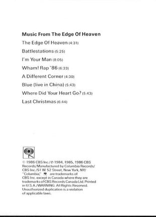 Wham! : Music From The Edge Of Heaven (CD, Album, RE)