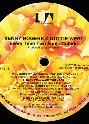 Kenny Rogers & Dottie West : Every Time Two Fools Collide (LP, Album)