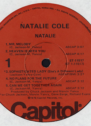 Natalie Cole : Natalie (LP, Album, Win)