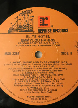 Emmylou Harris : Elite Hotel (LP, Album, RE, Los)