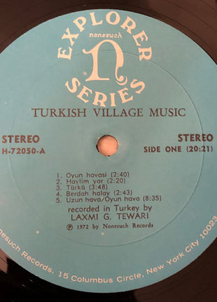 Laxmi G. Tewari : Turkish Village Music (LP)