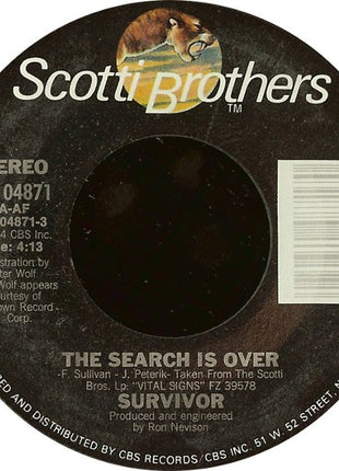 Survivor : The Search Is Over (7", Single, Styrene, Pit)