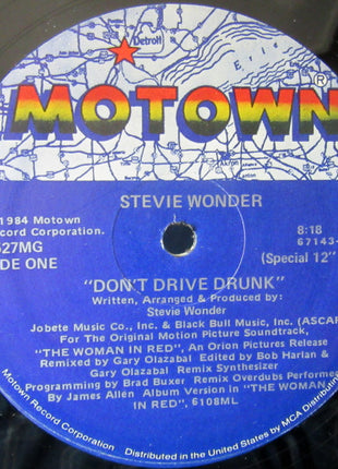Stevie Wonder : Don't Drive Drunk (12", Maxi)