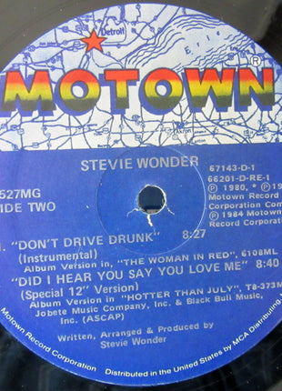 Stevie Wonder : Don't Drive Drunk (12", Maxi)