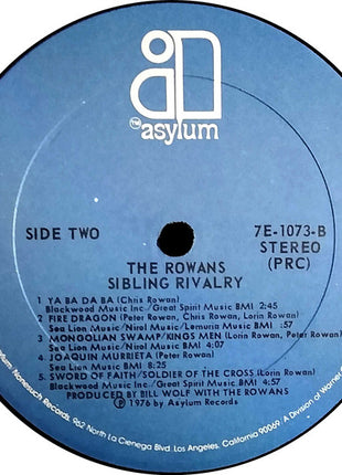 The Rowans (2) : Sibling Rivalry (LP, Album, PRC)