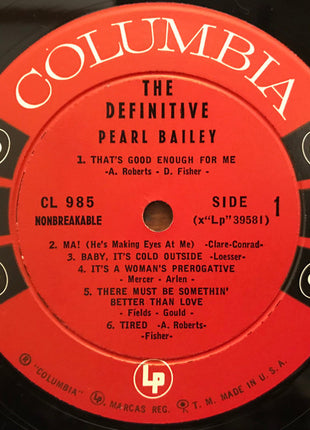 Pearl Bailey : The Definitive Pearl Bailey (LP, Album, Mono, Hol)