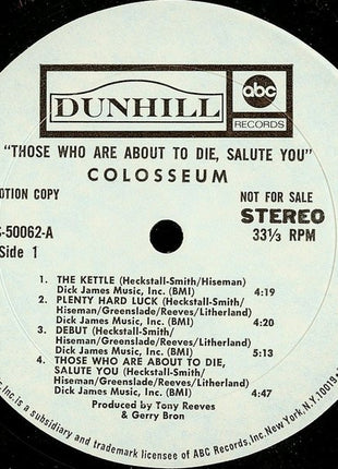 Colosseum : Those Who Are About To Die Salute You (LP, Album, Promo, Mon)