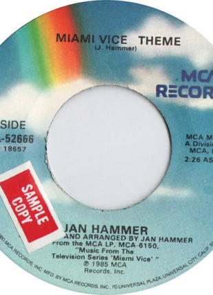 Jan Hammer : Miami Vice Theme (7", Single, Glo)