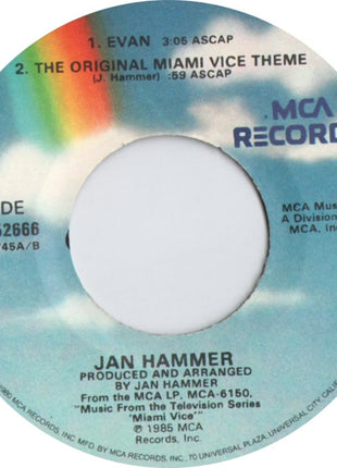 Jan Hammer : Miami Vice Theme (7", Single, Glo)