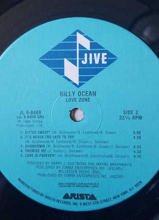 Billy Ocean : Love Zone (LP, Album, Ind)