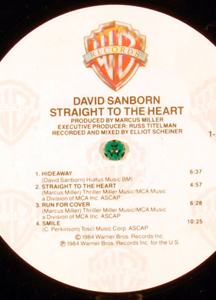 David Sanborn : Straight To The Heart (LP, Album, Spe)