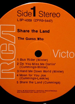 The Guess Who : Share The Land (LP, Album, Ind)