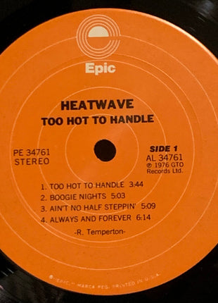 Heatwave : Too Hot To Handle (LP, Album, Pit)