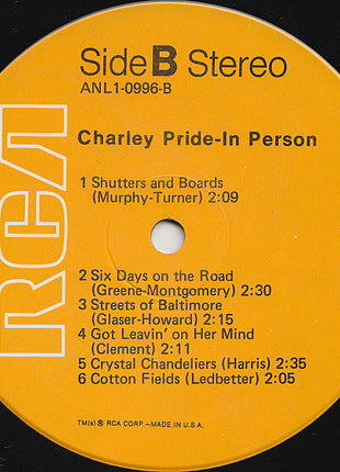 Charley Pride : In Person (LP, Album, RE)