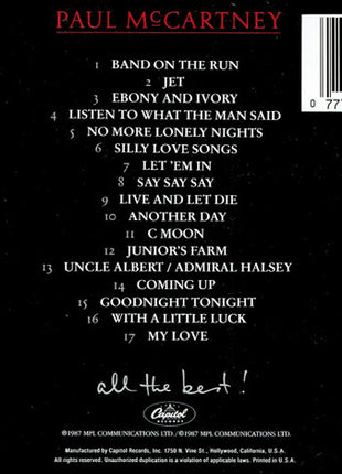 Paul McCartney : All The Best ! (CD, Comp)