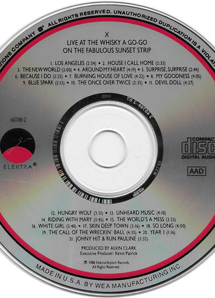 X (5) : Live At The Whisky A Go-Go On The Fabulous Sunset Strip (CD, Album, RP)