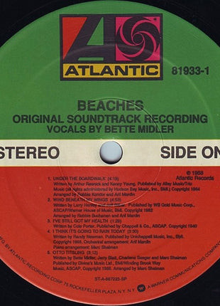 Bette Midler : Beaches (Original Soundtrack Recording) (LP, Album, Spe)