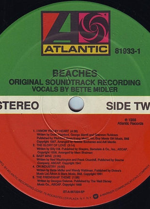 Bette Midler : Beaches (Original Soundtrack Recording) (LP, Album, Spe)