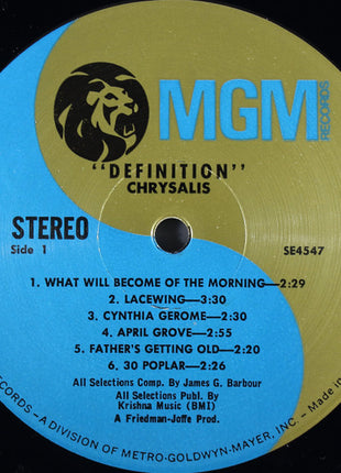 Chrysalis (3) : Definition (LP, Album, MGM)