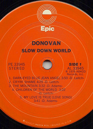 Donovan : Slow Down World (LP, Album)