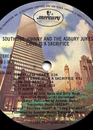 Southside Johnny & The Asbury Jukes : Love Is A Sacrifice (LP, Album, 18 )